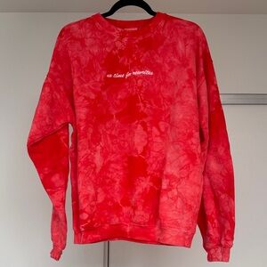 Sabrina Carpenter Red Tie-Dye Crewneck Sweatshirt “no time for rewrites”